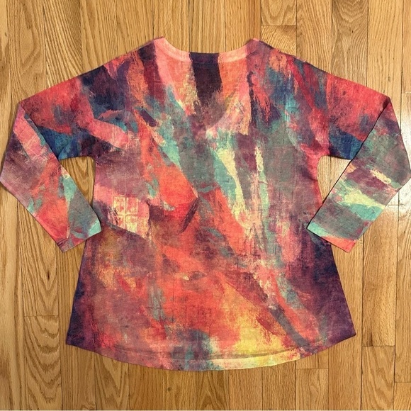 Soft Surroundings Plein De Couleurs Tunic Multicolor Top Shirt Womens M Petite - Picture 4 of 6